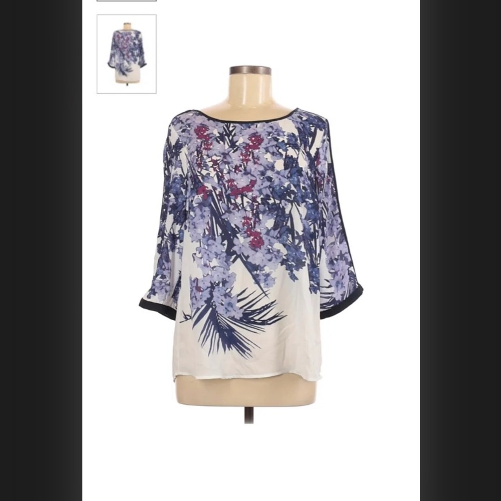Adrianna Papell Size M 3/4 Sleeve Blouse medium